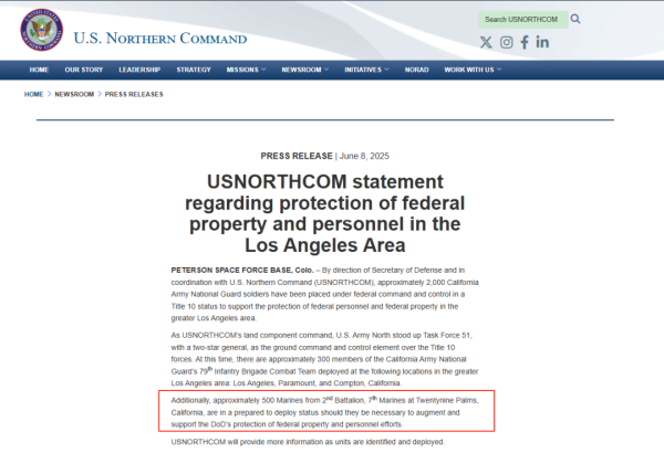 常盈股票 突发！500名海军陆战队员，准备部署至洛杉矶！