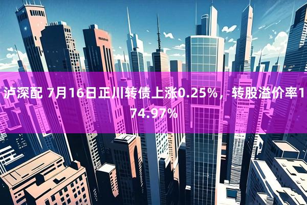 泸深配 7月16日正川转债上涨0.25%，转股溢价率174.97%