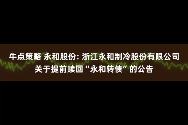 牛点策略 永和股份: 浙江永和制冷股份有限公司关于提前赎回“永和转债”的公告